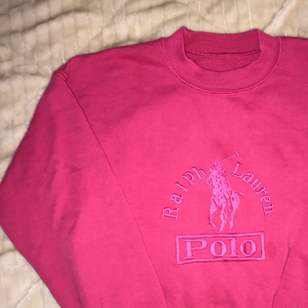 vintage fuchsia polo ralph lauren crewneck